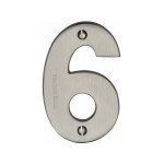 M Marcus Heritage Brass Numeral 6 - Face Fix 76mm Heavy font